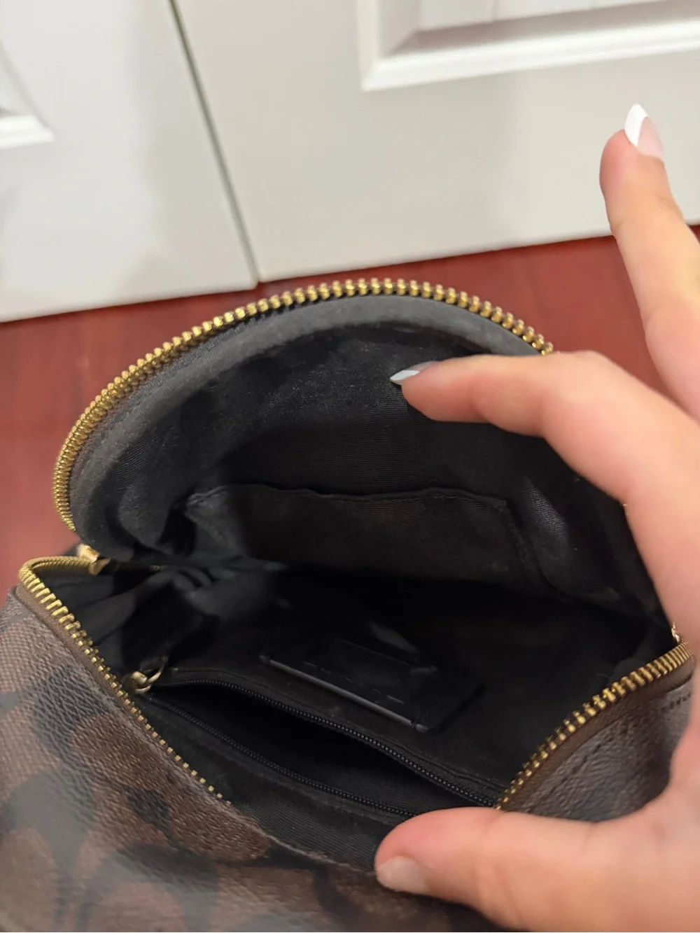 Coach Brown/Black Signature Mini Backpack with Gold Hardware